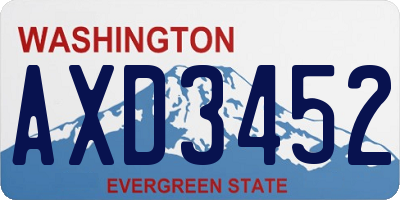 WA license plate AXD3452