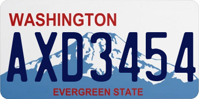 WA license plate AXD3454