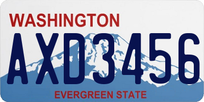 WA license plate AXD3456