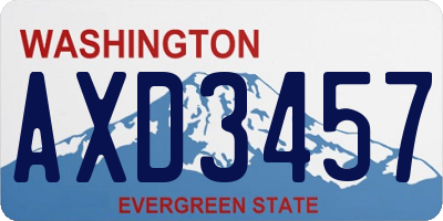 WA license plate AXD3457