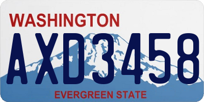 WA license plate AXD3458