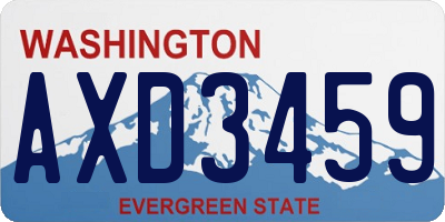 WA license plate AXD3459