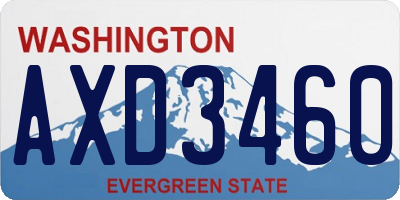 WA license plate AXD3460