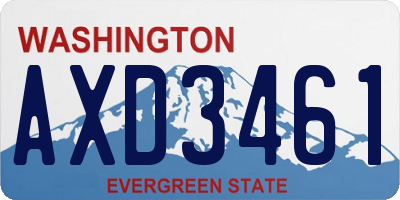 WA license plate AXD3461