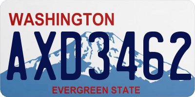 WA license plate AXD3462