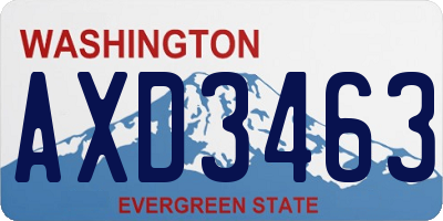 WA license plate AXD3463
