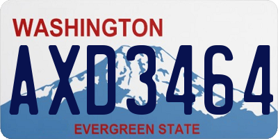 WA license plate AXD3464