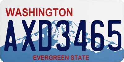 WA license plate AXD3465