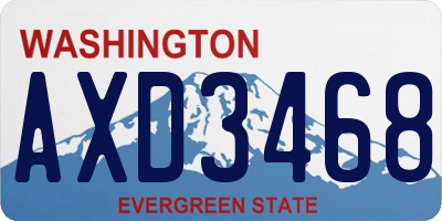 WA license plate AXD3468
