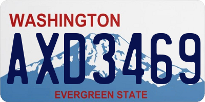 WA license plate AXD3469