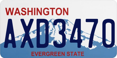 WA license plate AXD3470