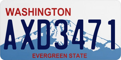 WA license plate AXD3471