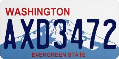 WA license plate AXD3472