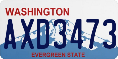 WA license plate AXD3473