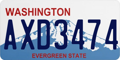 WA license plate AXD3474