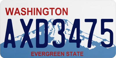 WA license plate AXD3475