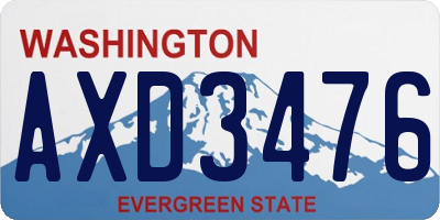 WA license plate AXD3476