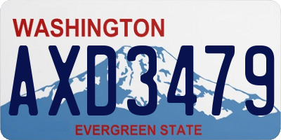 WA license plate AXD3479