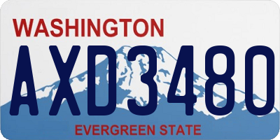 WA license plate AXD3480