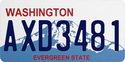 WA license plate AXD3481