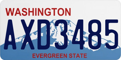 WA license plate AXD3485