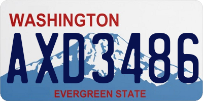 WA license plate AXD3486
