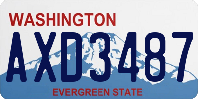 WA license plate AXD3487
