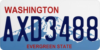 WA license plate AXD3488