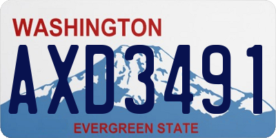 WA license plate AXD3491