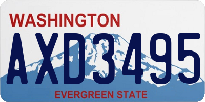 WA license plate AXD3495