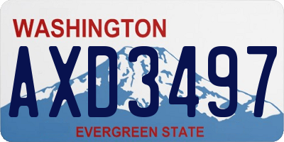 WA license plate AXD3497