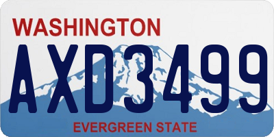 WA license plate AXD3499