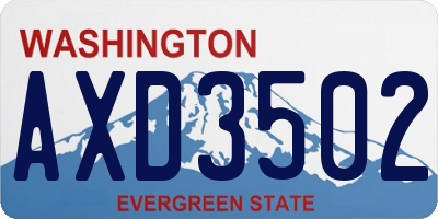 WA license plate AXD3502