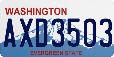 WA license plate AXD3503