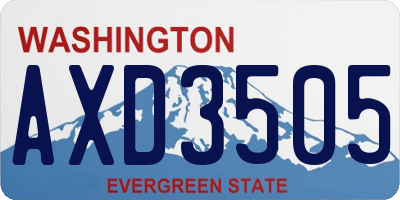 WA license plate AXD3505