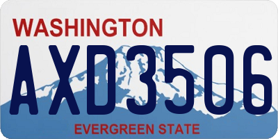 WA license plate AXD3506
