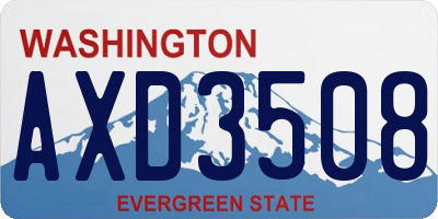 WA license plate AXD3508