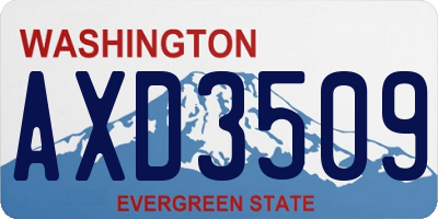 WA license plate AXD3509