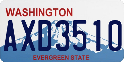 WA license plate AXD3510