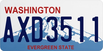 WA license plate AXD3511
