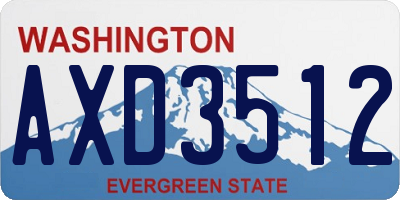 WA license plate AXD3512