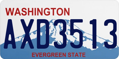 WA license plate AXD3513