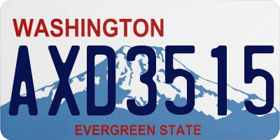 WA license plate AXD3515