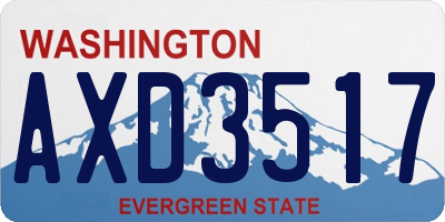WA license plate AXD3517