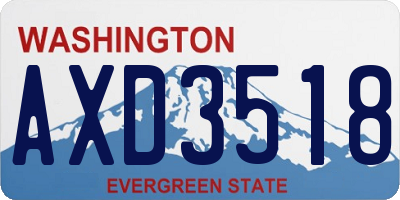 WA license plate AXD3518