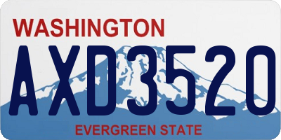 WA license plate AXD3520