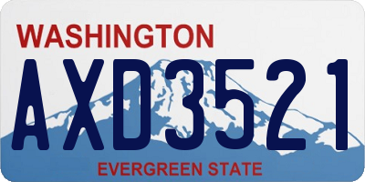 WA license plate AXD3521