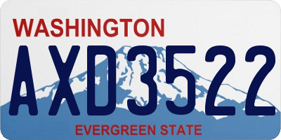 WA license plate AXD3522