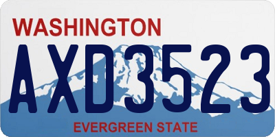 WA license plate AXD3523