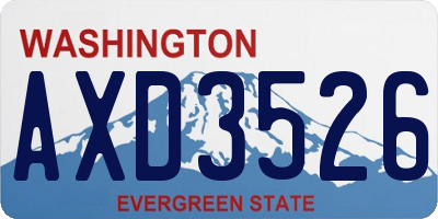 WA license plate AXD3526